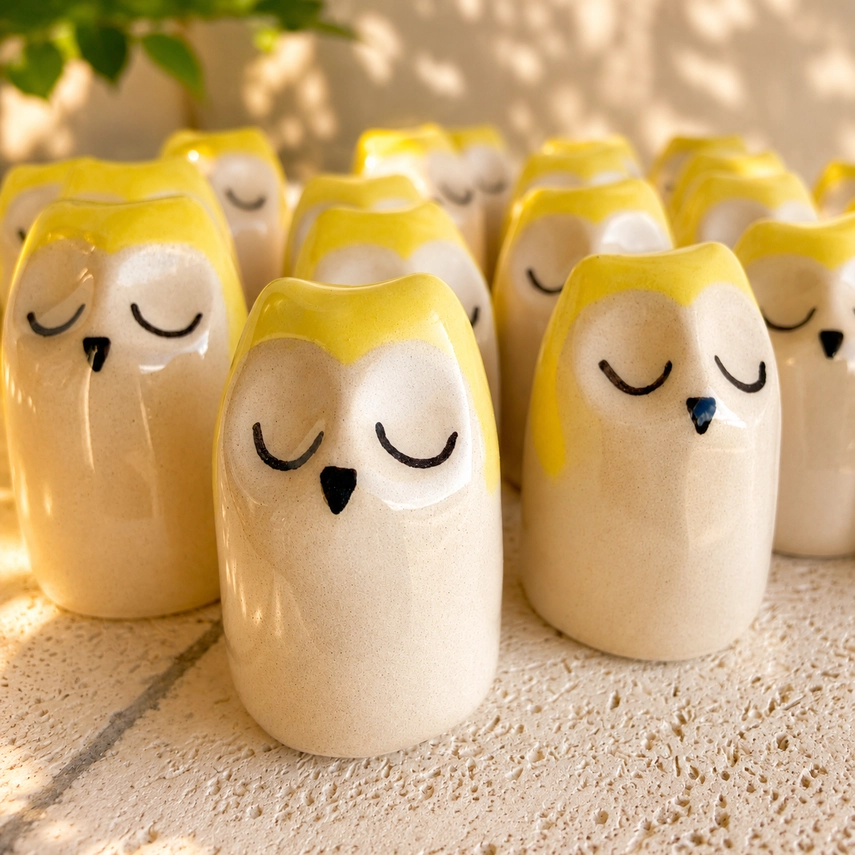 [PIC-ENERGIE] PICURU CERAMICAS || Figurine en céramique – Amulette Hibou de l'énergie