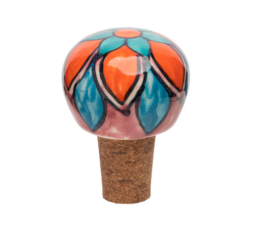 [TRQ-POR788] TRANQUILLO || Bouchon de bouteille FLORAL – Bleu / Rouge