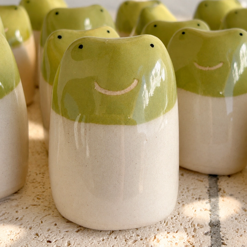 [PIC-GRENOUILLE] PICURU CERAMICAS || Figurine en céramique – Amulette Grenouille des aventures