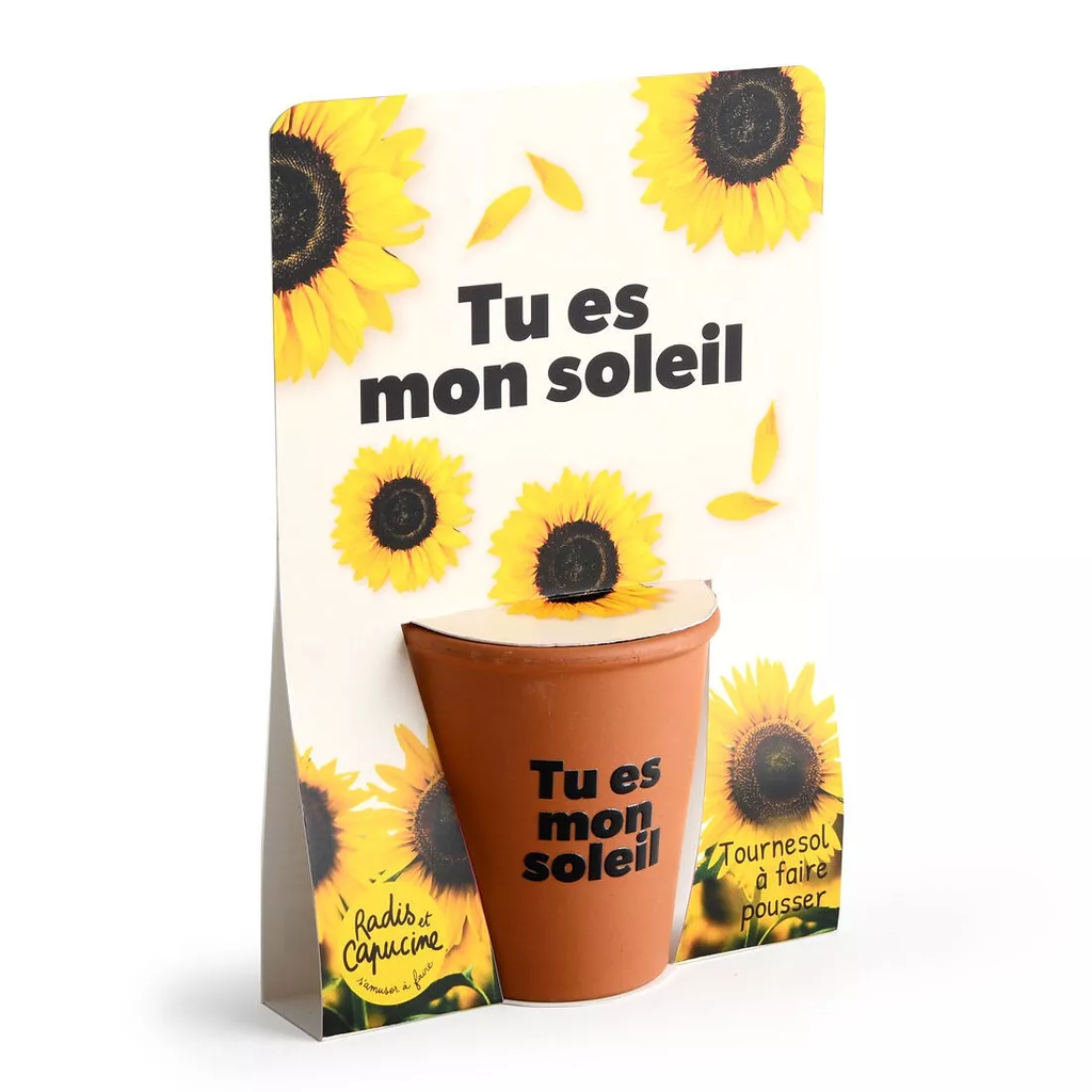 [RDC-PF143180] Radis et Capucine || Kit jardinage message drôle "Tu es mon soleil" – Tournesol