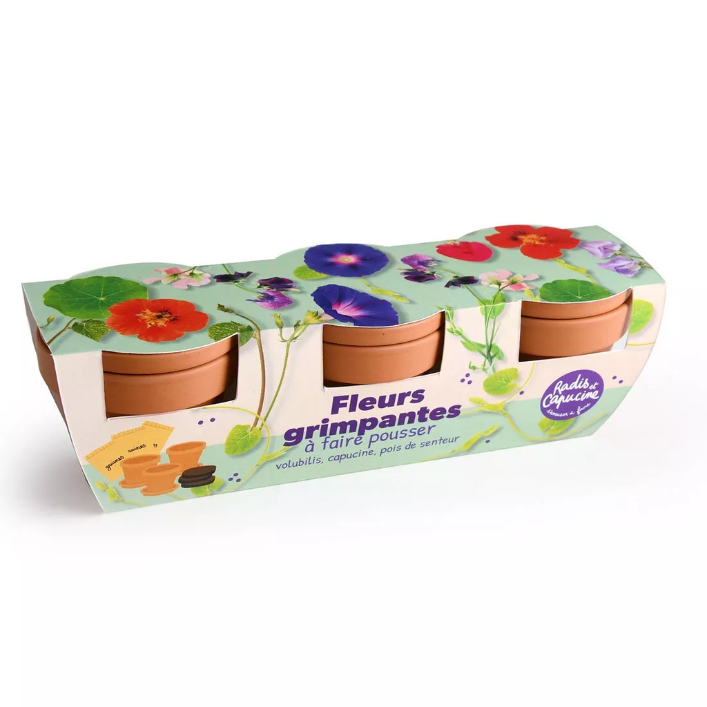 [RDC-PF143181] Radis et capucine || Kit jardinage fleurs grimpantes - TRIO