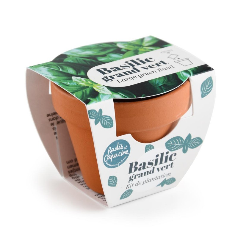[RDC-PF143118] Radis et Capucine || Mini kit jardinage – Basilic