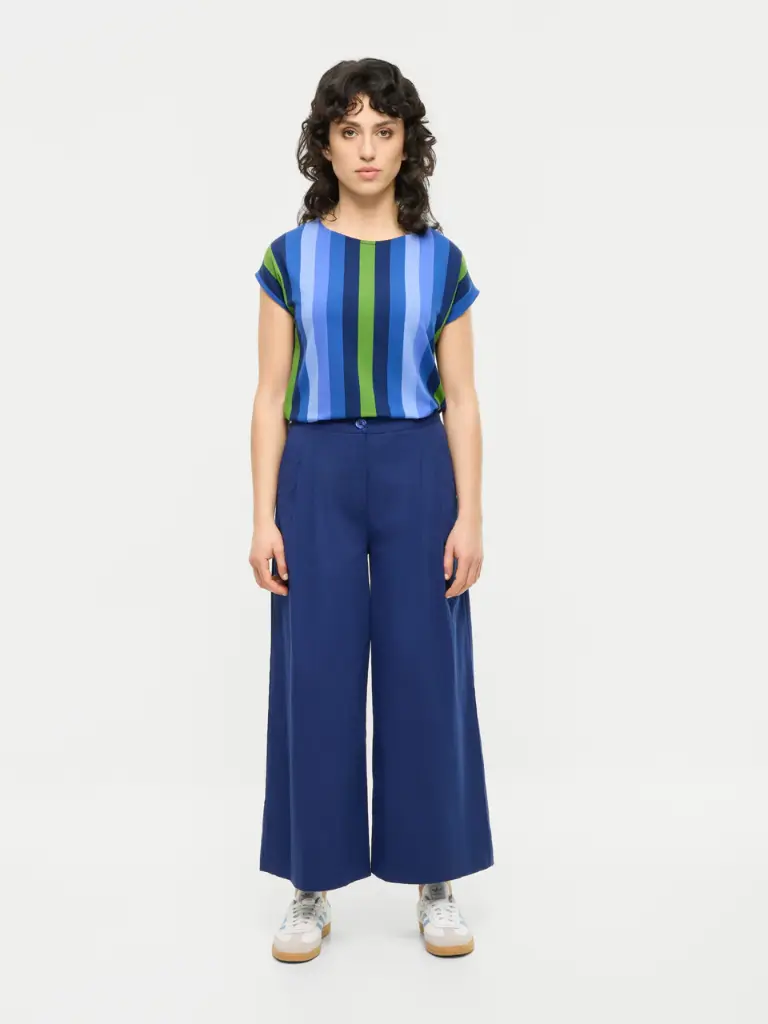 MADEMOISELLE YEYE || Pantalon Cruise Culotte – Blue