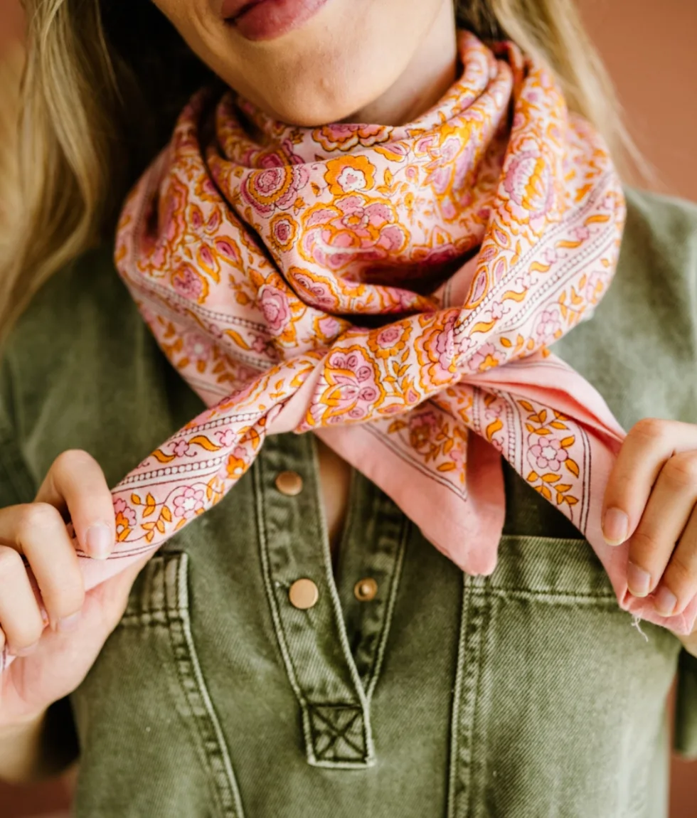 [BIN-FL_GAR_POP] BINDI ATELIER || Grand Foulard – Garda Pop Pink 