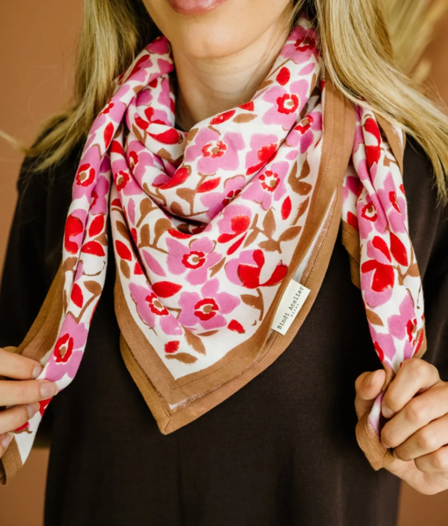 [BIN-FL_AME_PIN] BINDI ATELIER || Grand Foulard – Amelia Pink 