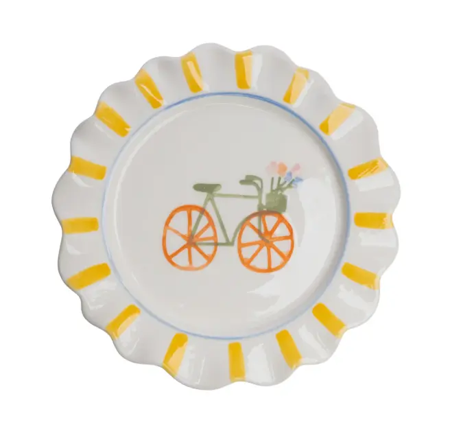 [TRQ-POR851] TRANQUILLO || Assiette VELOBLOOM – Vélo jaune