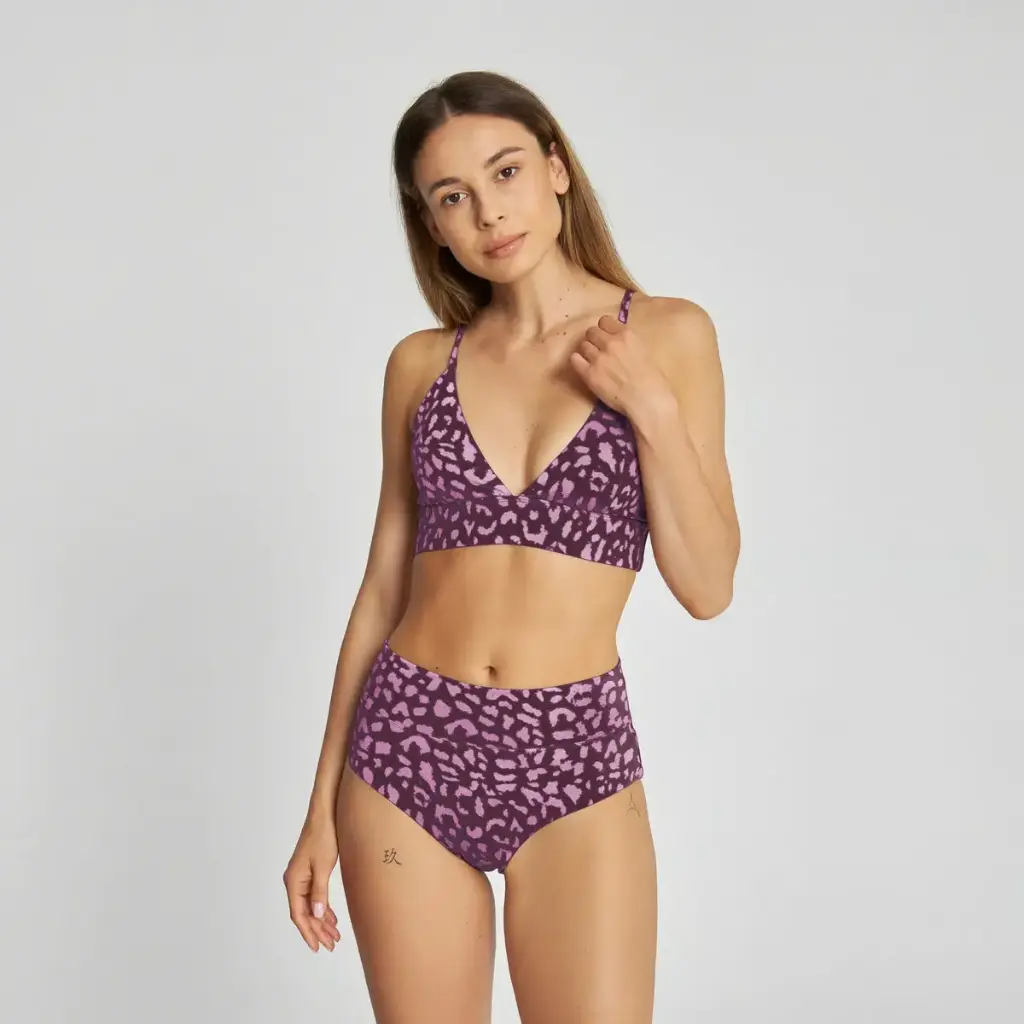 DEDICATED || Bas de bikini Slite Léopard Burgundy Fig – Bordeaux