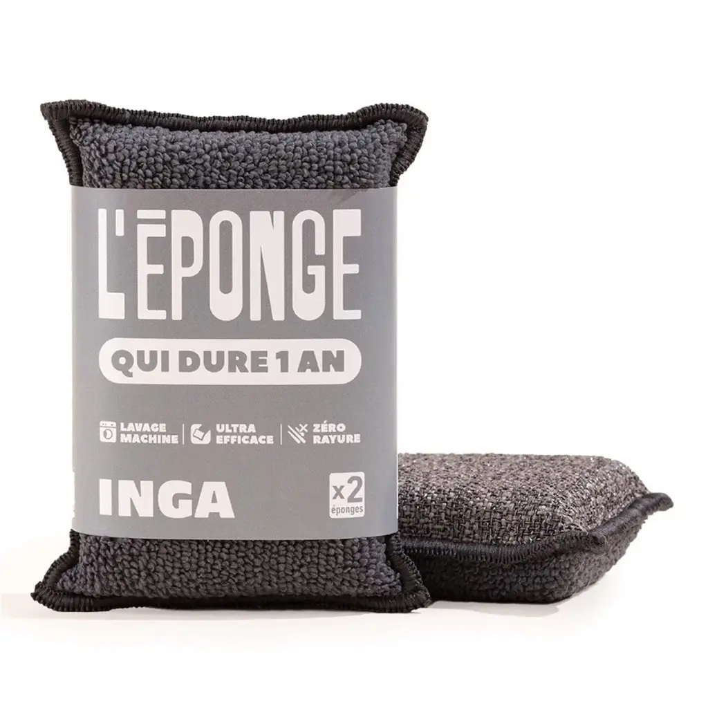[ING-SP1XXX-GYXX] INGA || Éponge grattante lavable – Gris