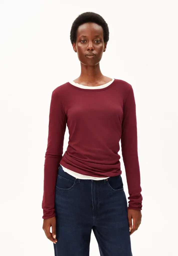 ARMEDANGELS || Tee-shirt manches longues Einiaara Soft – Velvet Red
