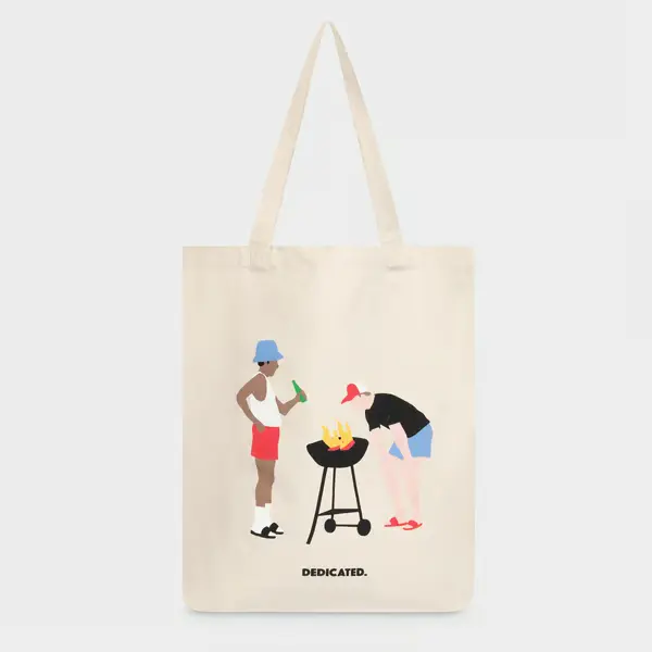 [DED-W26M-22085-Whisper White-ONE] DEDICATED || Tote Bag Torekov BBQ – Off White