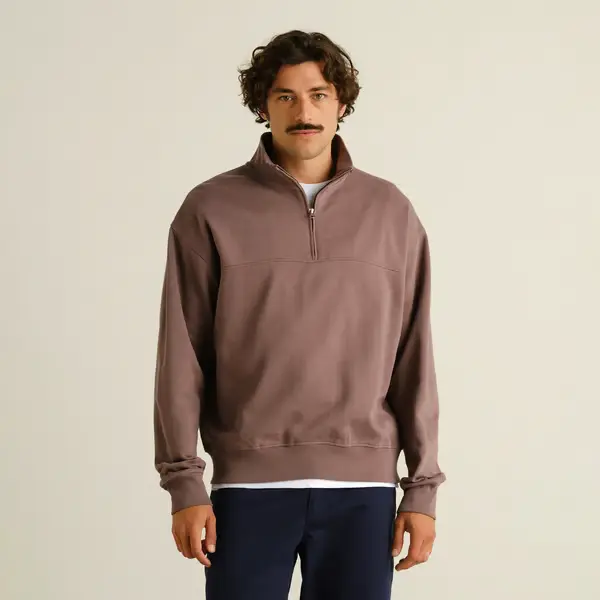 DEDICATED || Sweat demi-zip Sandvalla – Sparrow Brown