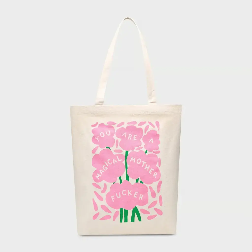 [DED-W26M-22878-Whisper White-ONE] DEDICATED || Tote Bag Torekov Magical Flowers – Off-White