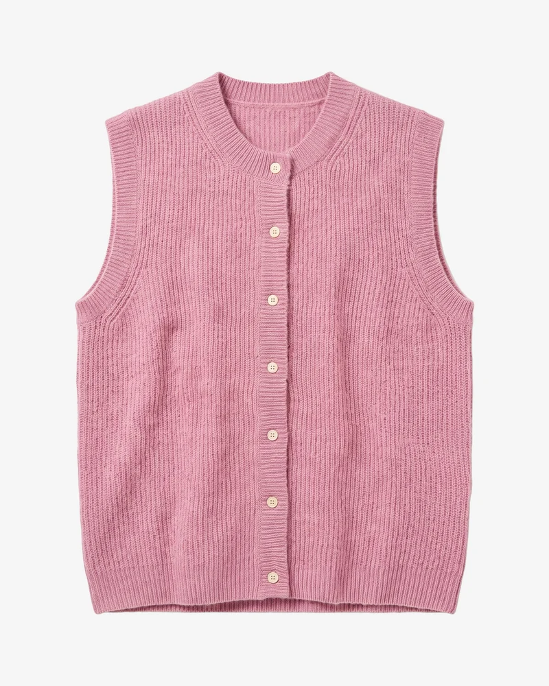KNOWLEDGE COTTON APPAREL || Gilet sans manches en maille - Soufflé yarn vest - Orchid Haze