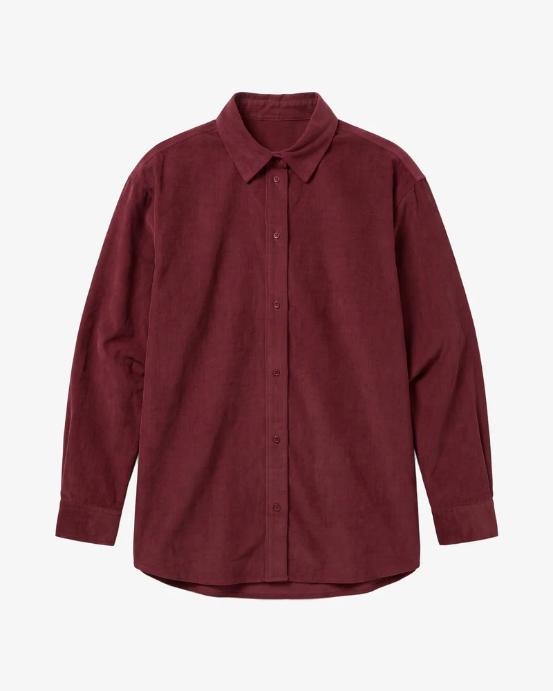 KNOWLEDGE COTTON APPAREL || Chemise en velours côtelé - Vega relaxed corduroy shirt - Burgundy