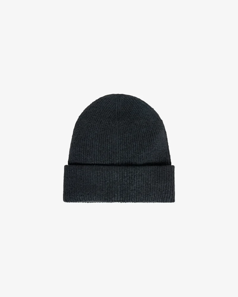 [KCA-W26-4210032-1300-Onesize] KNOWLEDGE COTTON APPAREL || Bonnet en maille recyclée - Soufflé yarn beanie - Black Jet