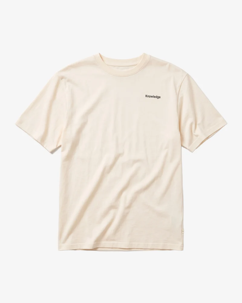 KNOWLEDGE COTTON APPAREL || Tee-shirt à imprimé au dos - Back Print T-Shirt - Egret