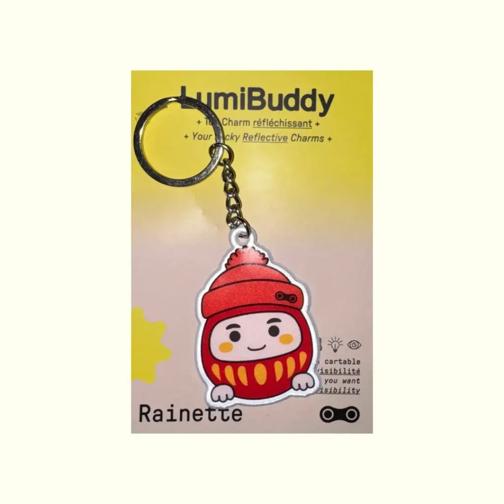 [RAI-LUM-DAR] RAINETTE || LumiBuddy Daruma – Porte-Clefs rétro-réfléchissant