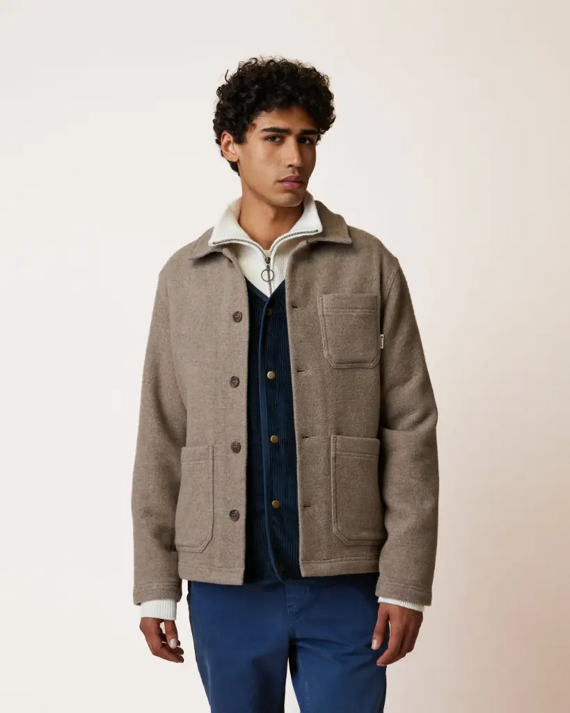 FAGUO || Veste Lorge – Beige foncé chiné