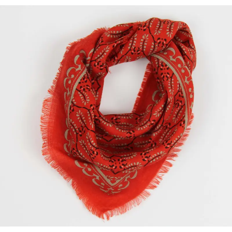 [LVB-3701692307954] LES BELLES VAGABONDES || Foulard Delta en laine – Céleste Orange